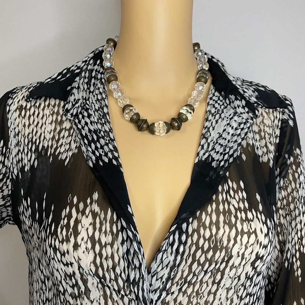 Super Chic Abstract Snake Embossed Patterned Blac… - image 2